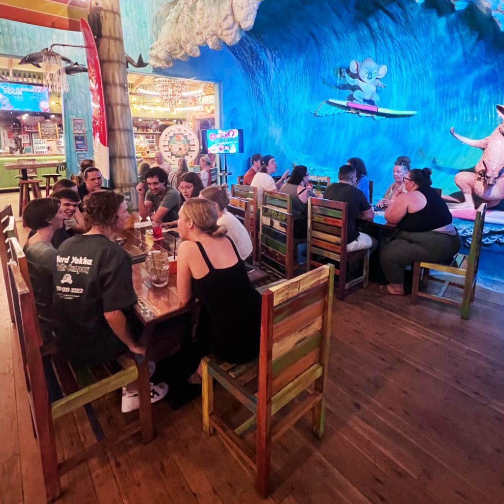 People dining at the Banana Bender Pub